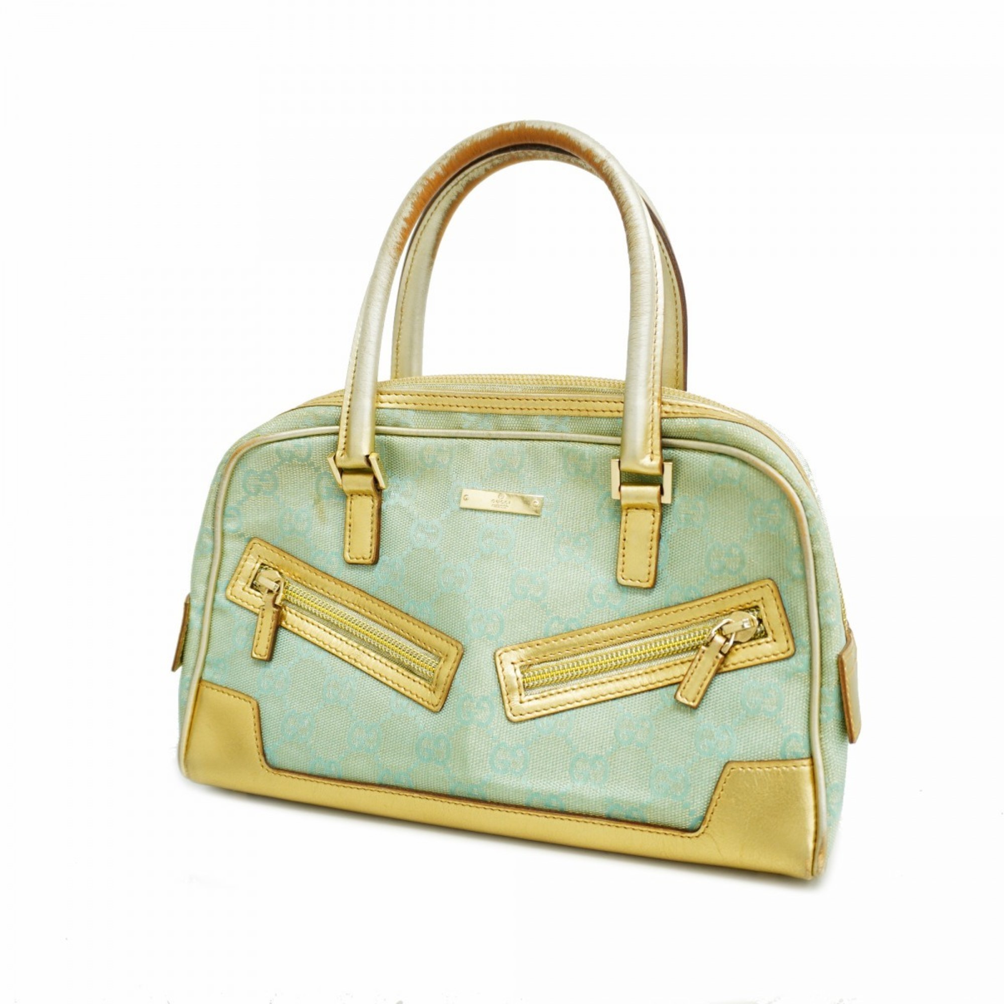 Gucci Handbag GG Canvas 000 0852 Blue Gold Champagne Ladies