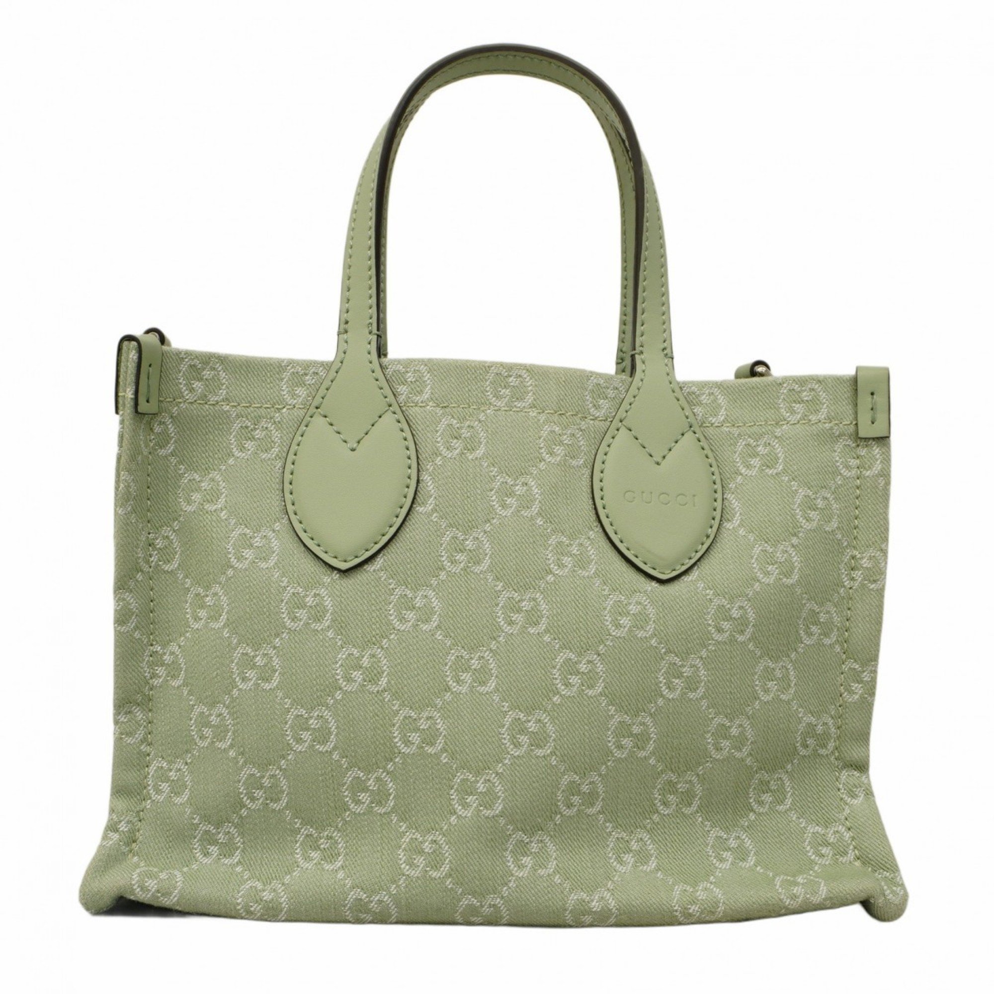 Gucci Tote Bag Ophidia GG Denim 772183 Green Women's