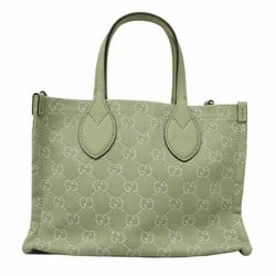 Gucci Tote Bag Ophidia GG Denim 772183 Green Women's