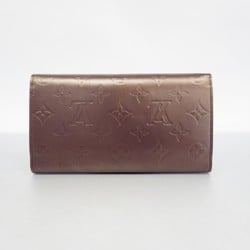 Louis Vuitton Tri-fold Long Wallet Monogram Matte Porte Tresor International M65106 Violet Ladies