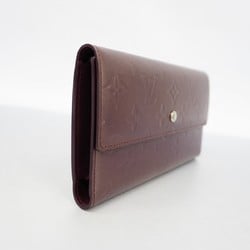 Louis Vuitton Tri-fold Long Wallet Monogram Matte Porte Tresor International M65106 Violet Ladies