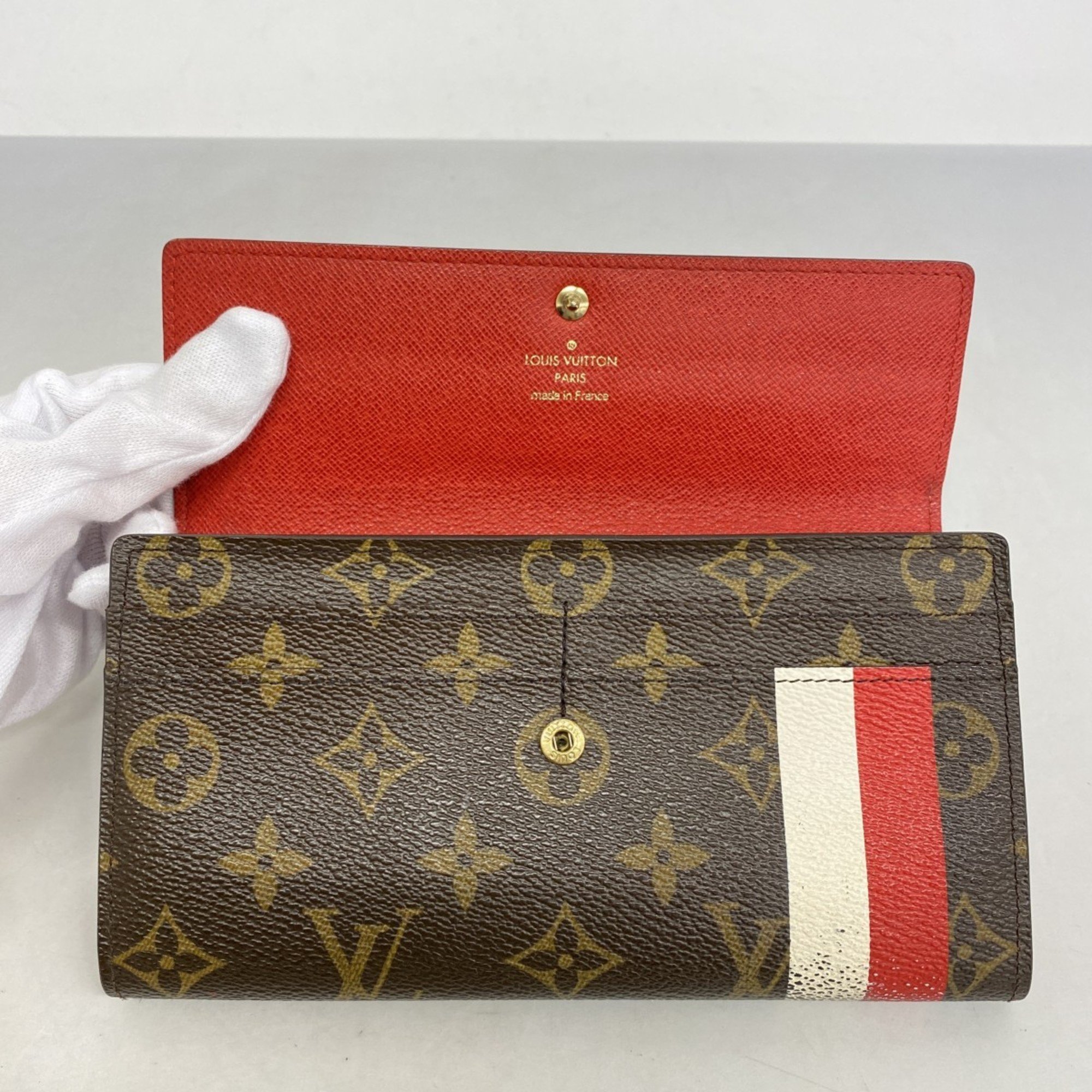 Louis Vuitton Long Wallet Monogram Groom Portefeuille Sarah M60034 Brown Rouge Bellboy Ladies