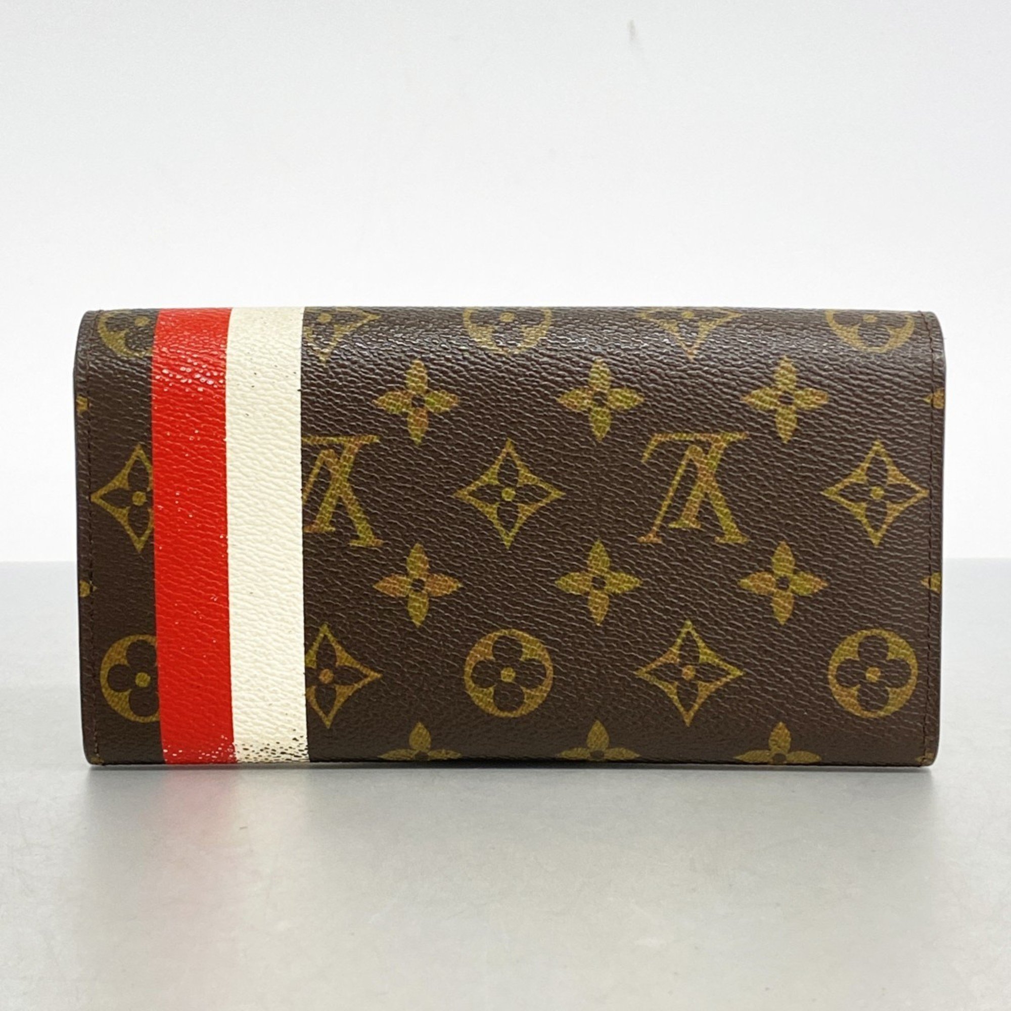 Louis Vuitton Long Wallet Monogram Groom Portefeuille Sarah M60034 Brown Rouge Bellboy Ladies