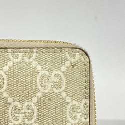 Gucci Long Wallet GG Supreme 456117 Beige Ivory Women's