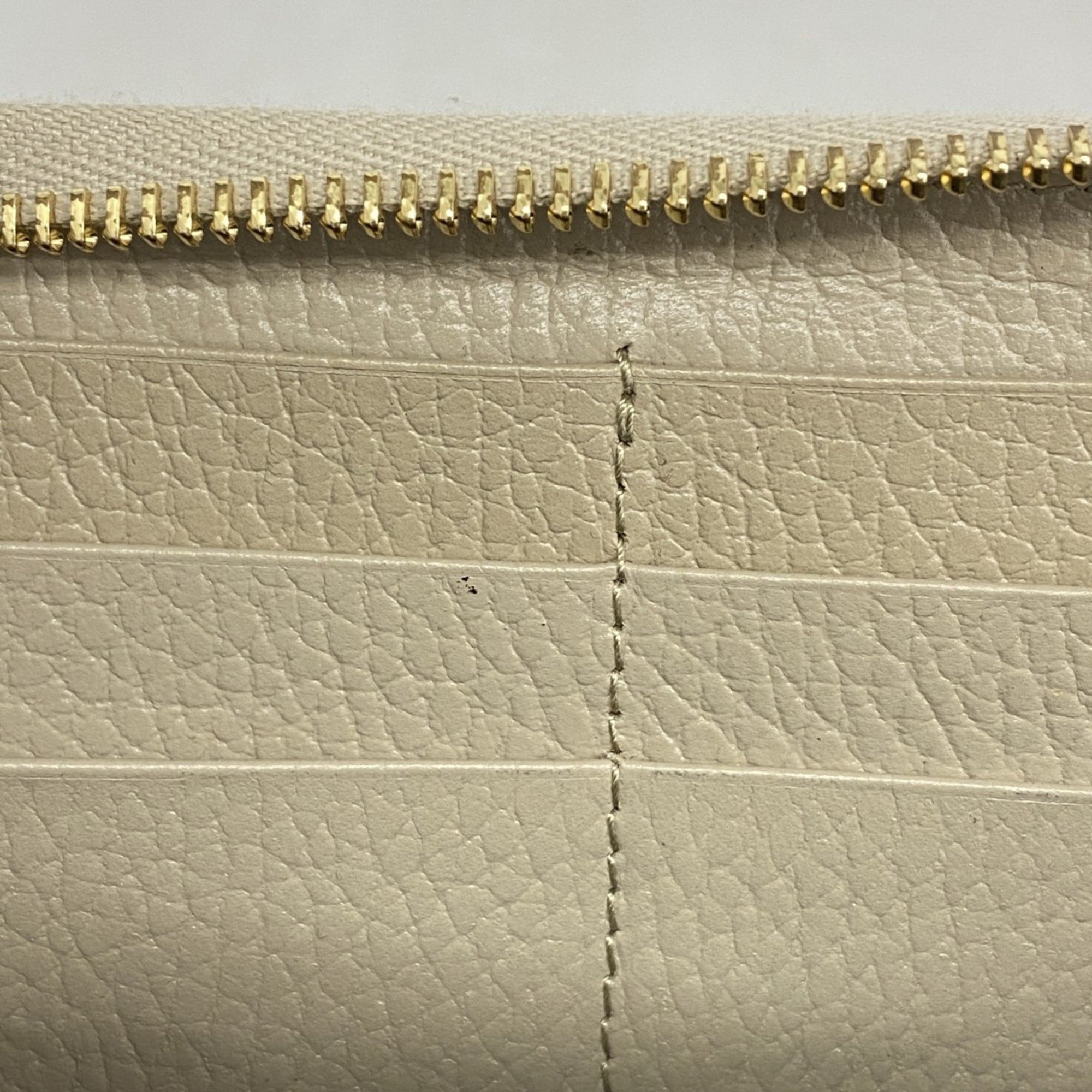 Gucci Long Wallet GG Supreme 456117 Beige Ivory Women's