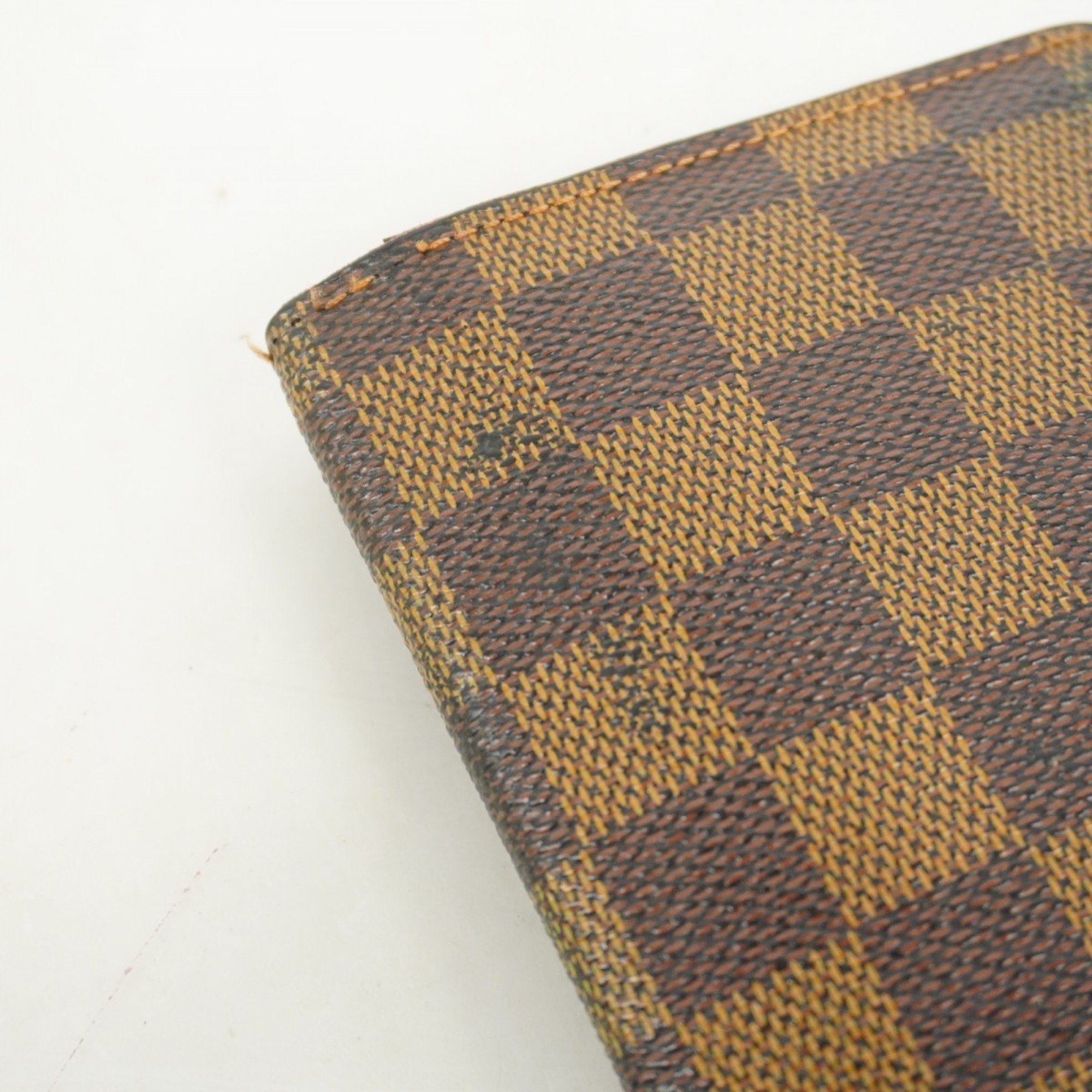 Louis Vuitton Long Wallet Damier Portefeuille Brazza N60017 Ebene Men's