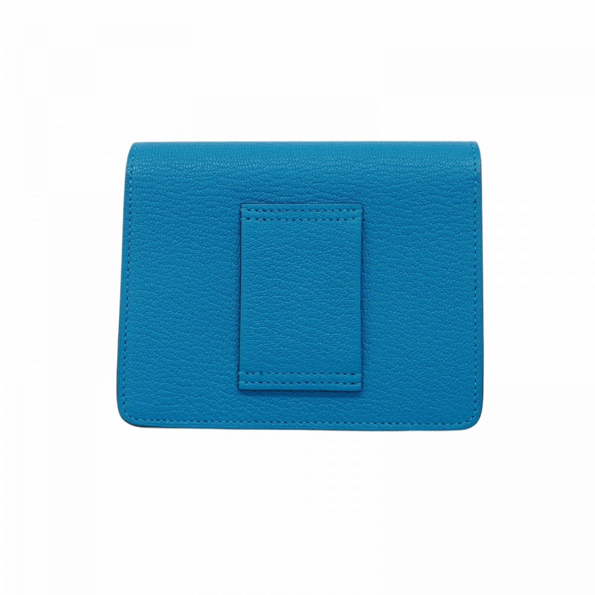 Hermes wallet, Luli, Chevre Mysore, Blue Frida, B engraved, ladies