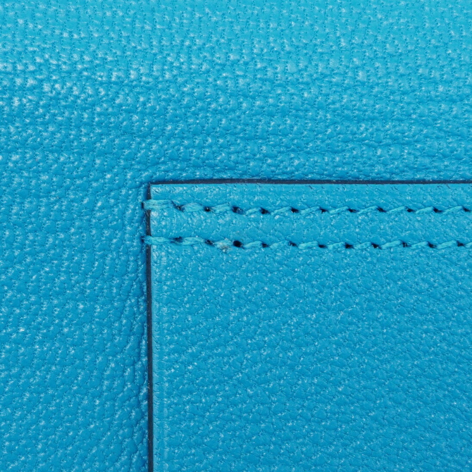 Hermes wallet, Luli, Chevre Mysore, Blue Frida, B engraved, ladies