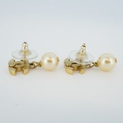 Chanel Earrings Coco Mark Fake Pearl GP Plated Gold Ladies