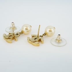 Chanel Earrings Coco Mark Fake Pearl GP Plated Gold Ladies