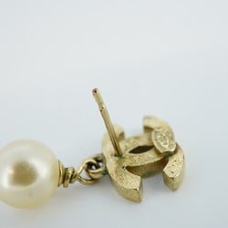 Chanel Earrings Coco Mark Fake Pearl GP Plated Gold Ladies