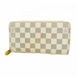 Louis Vuitton Long Wallet Damier Azur Zippy N60019 White Men's Women's