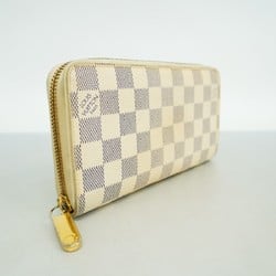 Louis Vuitton Long Wallet Damier Azur Zippy N60019 White Men's Women's