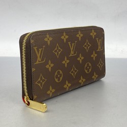 Louis Vuitton Long Wallet Monogram Zippy M41896 Brown Coquelicot Ladies