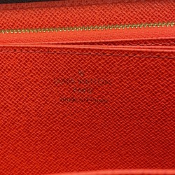 Louis Vuitton Long Wallet Monogram Zippy M41896 Brown Coquelicot Ladies