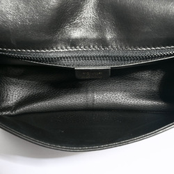 Celine Leather Flap Ring Shoulder Bag Black Women's Old CELINE