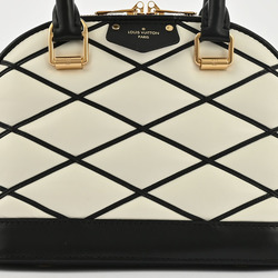 Louis Vuitton Alma BB Handbag White|Black M23761 Women's Lamb Leather Shoulder LOUIS VUITTON