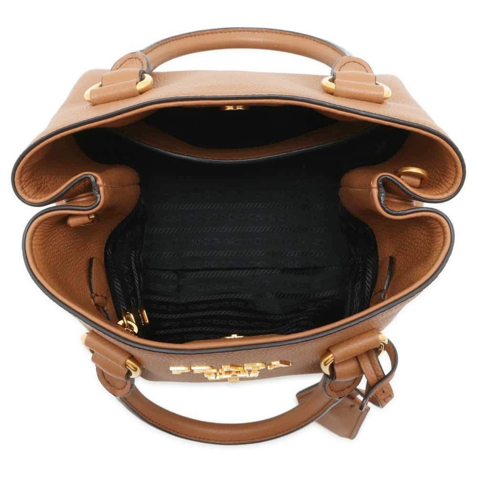 Prada handbag shoulder bag leather 1B11 PRADA brown