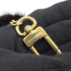 Louis Vuitton Keychain Portocle Wild Panda Fur Leather M63094 LOUIS VUITTON Charm Black White