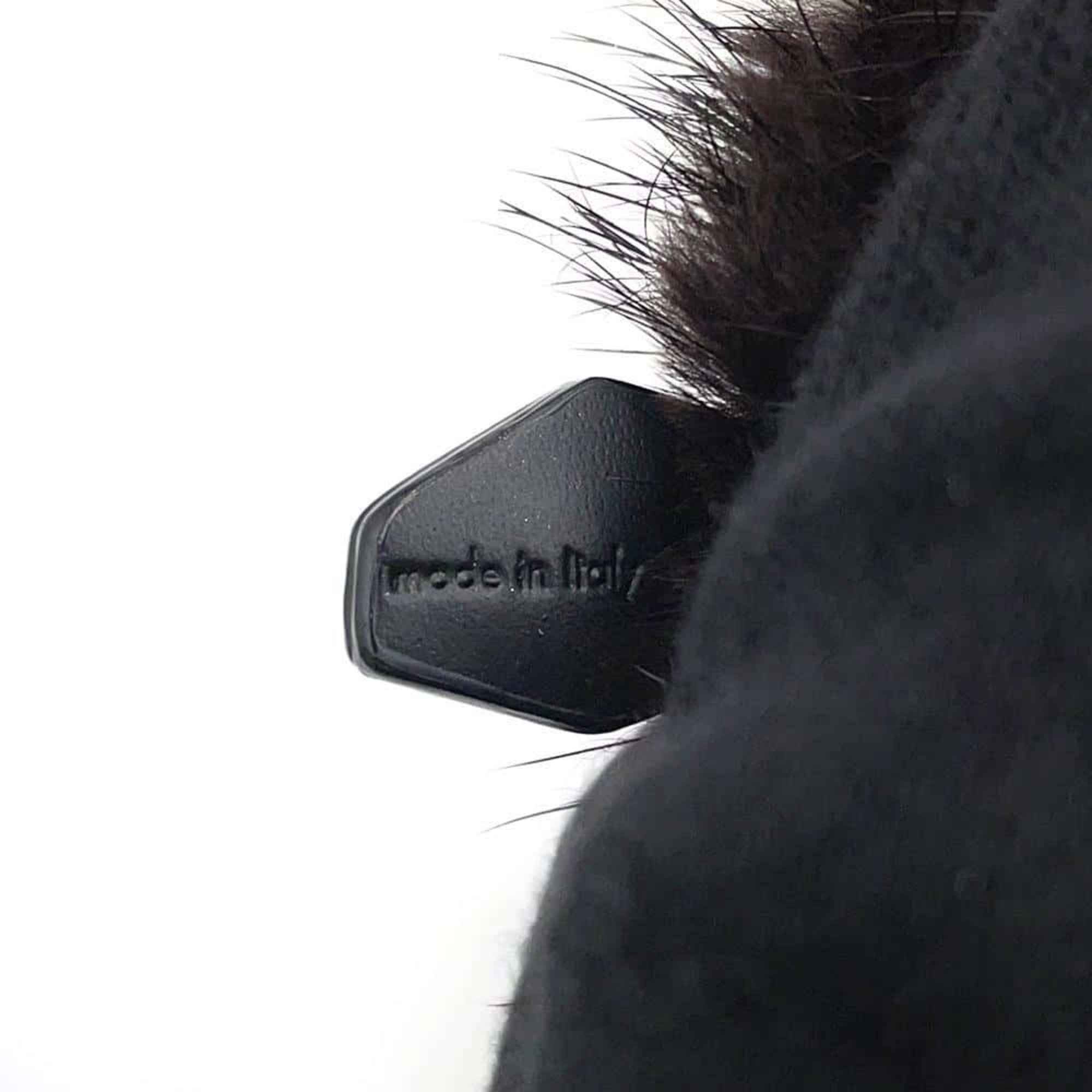 Louis Vuitton Keychain Portocle Wild Panda Fur Leather M63094 LOUIS VUITTON Charm Black White