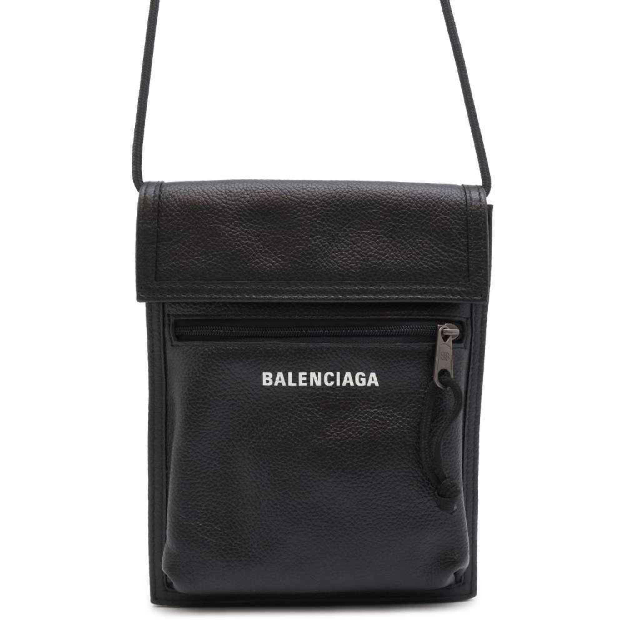 Balenciaga Shoulder Pouch Explorer Leather 532298 BALENCIAGA Sacoche Black