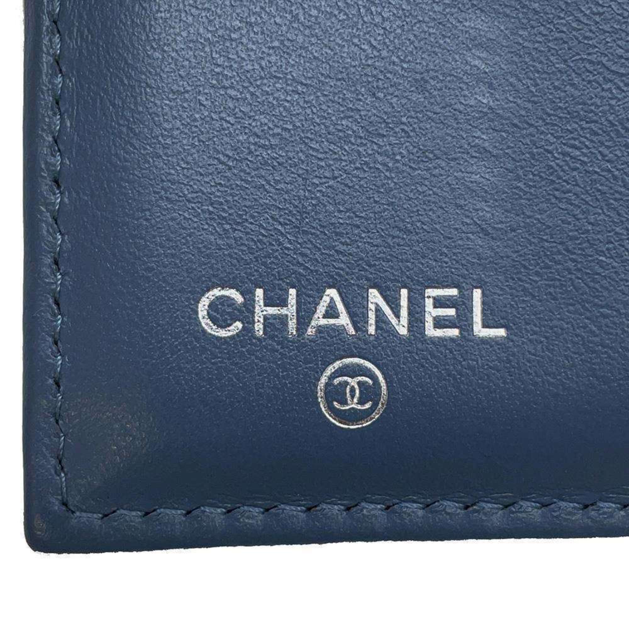 Chanel Tri-fold Wallet Coco Mark Matelasse Small Flap Caviar Skin AP3604