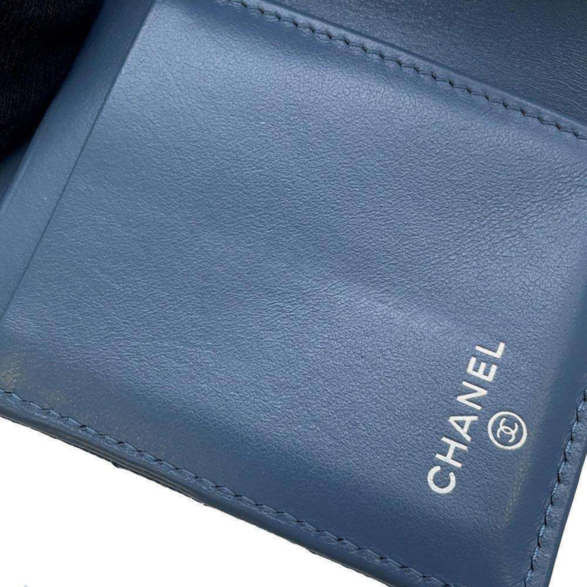 Chanel Tri-fold Wallet Coco Mark Matelasse Small Flap Caviar Skin AP3604