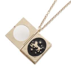 Chanel Necklace Coco Mark Book Motif Locket Pendant B22 C AB7521 CAHNEL Black