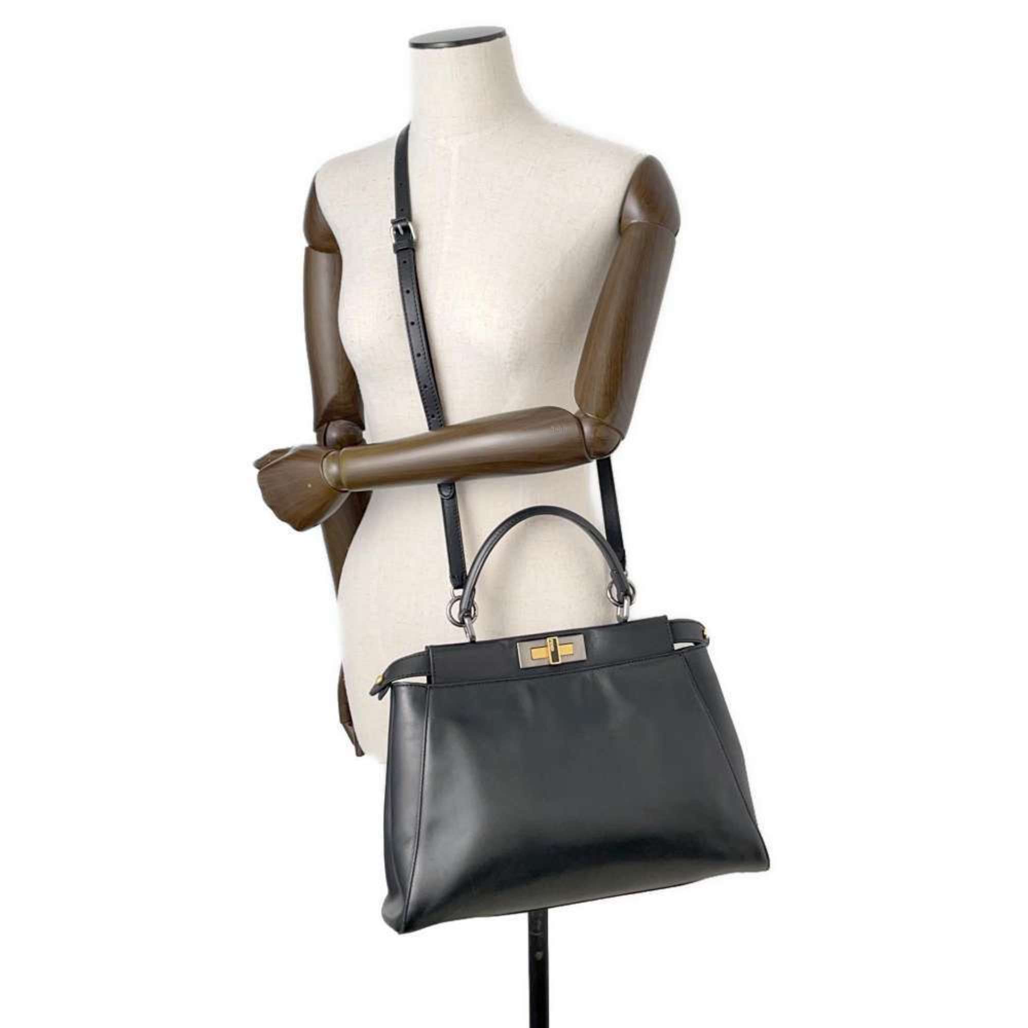 Fendi Handbag Peekaboo Regular 8BN226 FENDI 2way Shoulder Bag Black