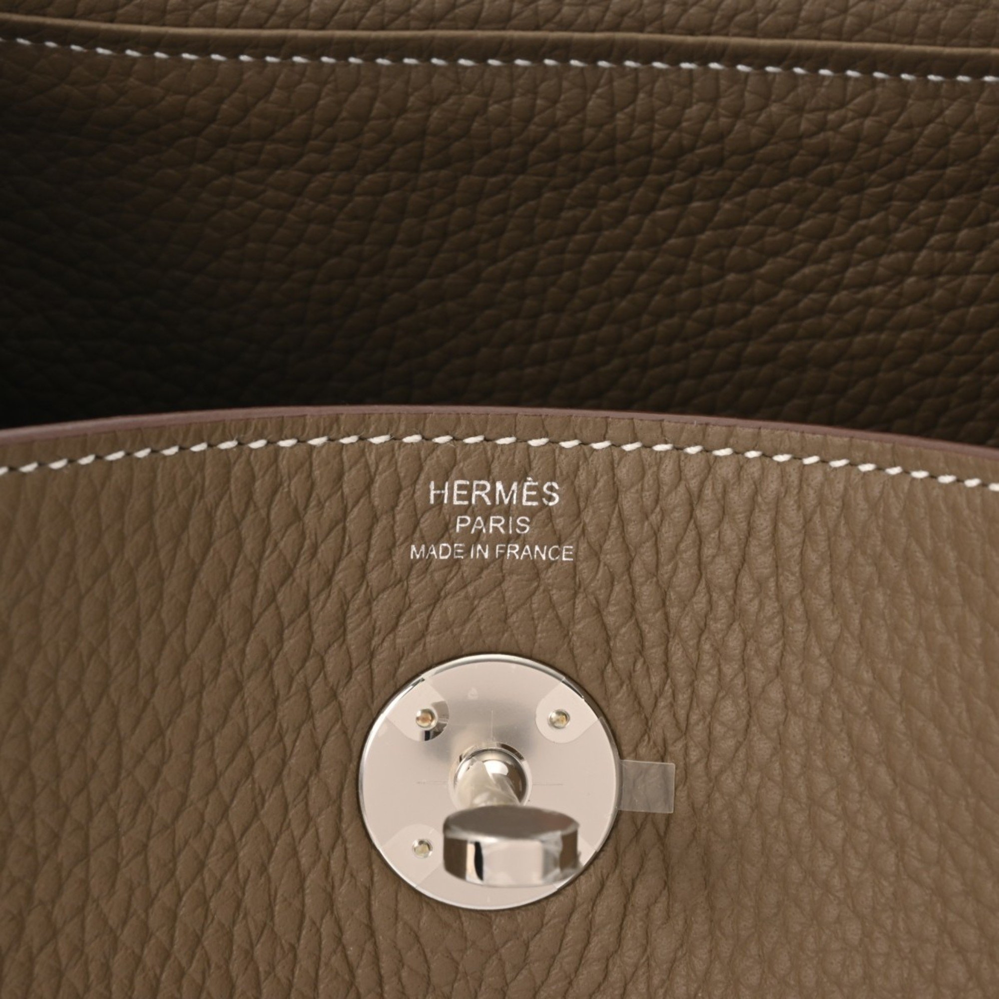 HERMES Lindy 26 Etoupe W Stamp (around 2024) Women's Epsom Leather Bag