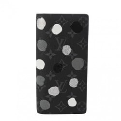 LOUIS VUITTON Louis Vuitton Monogram Eclipse Portefeuille Brazza Collaboration with Yayoi Kusama Black M81932 Men's Canvas Long Wallet