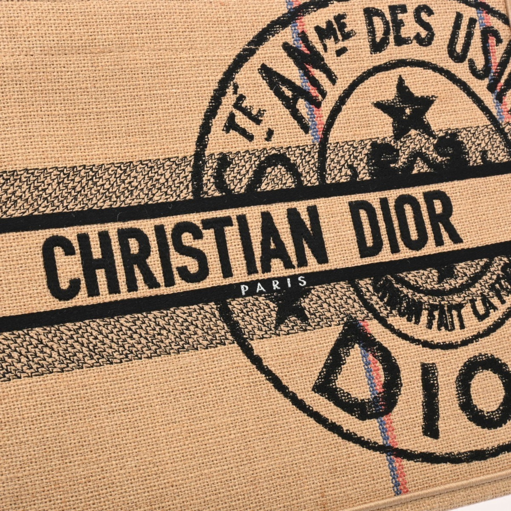 CHRISTIAN DIOR Christian Dior Book Tote Medium Beige M1296ZRUW Women's Canvas Handbag