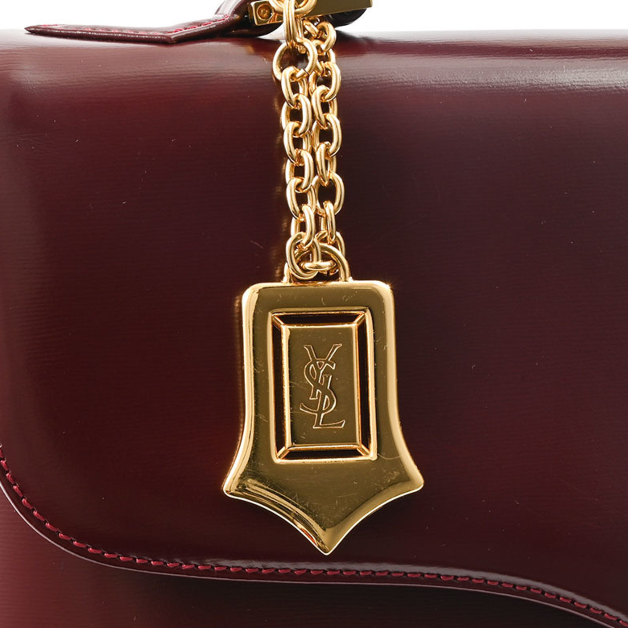 Yves Saint Laurent Handbag Bordeaux Women's Leather Cassandra YVES SAINT LAURENT