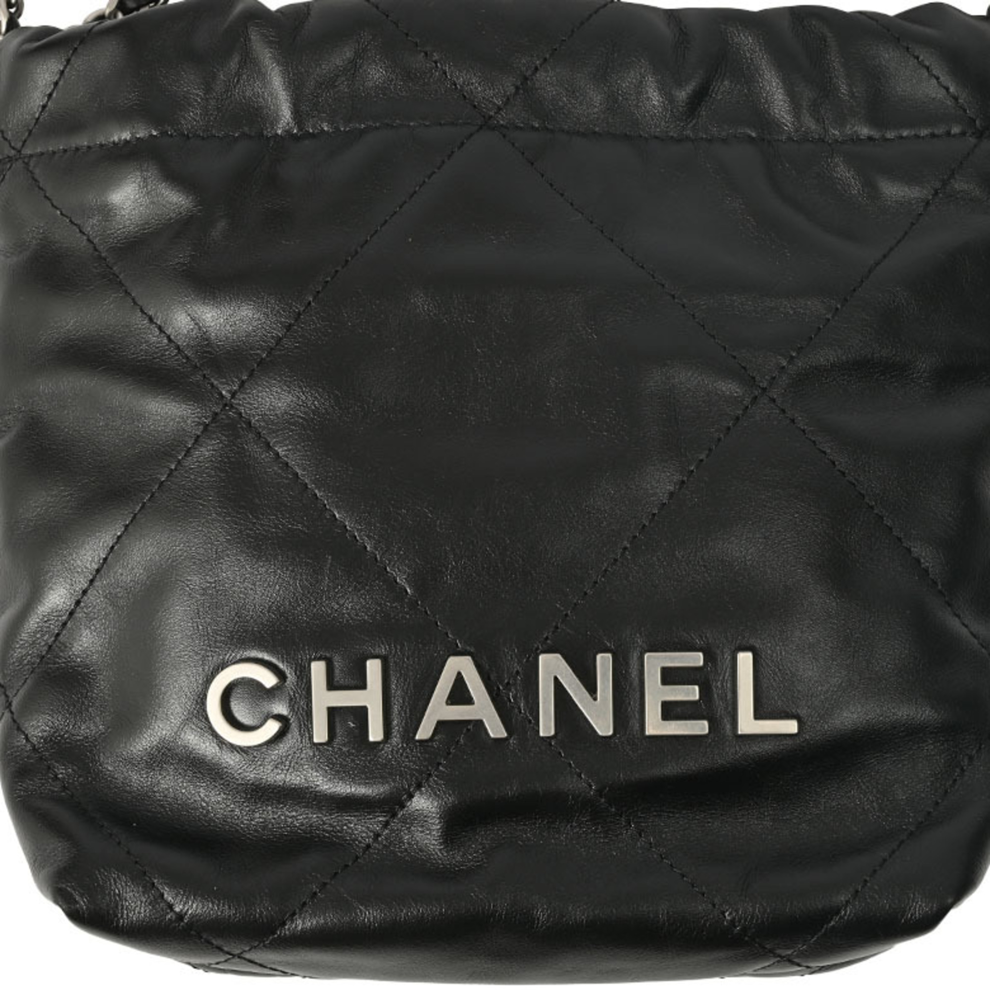 CHANEL Chanel 22 Handbag Shoulder Bag Black AS3980 Women's Shiny Calfskin