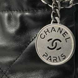 CHANEL Chanel 22 Handbag Shoulder Bag Black AS3980 Women's Shiny Calfskin