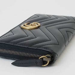 Gucci GG Marmont Zip Around Wallet Black 443123 DTD1T 1000 Women's Leather Double G GUCCI