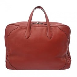 HERMES Victoria 50 Boston Bag Rouge H D Stamp (around 2000) Women's Taurillon Clemence Handbag