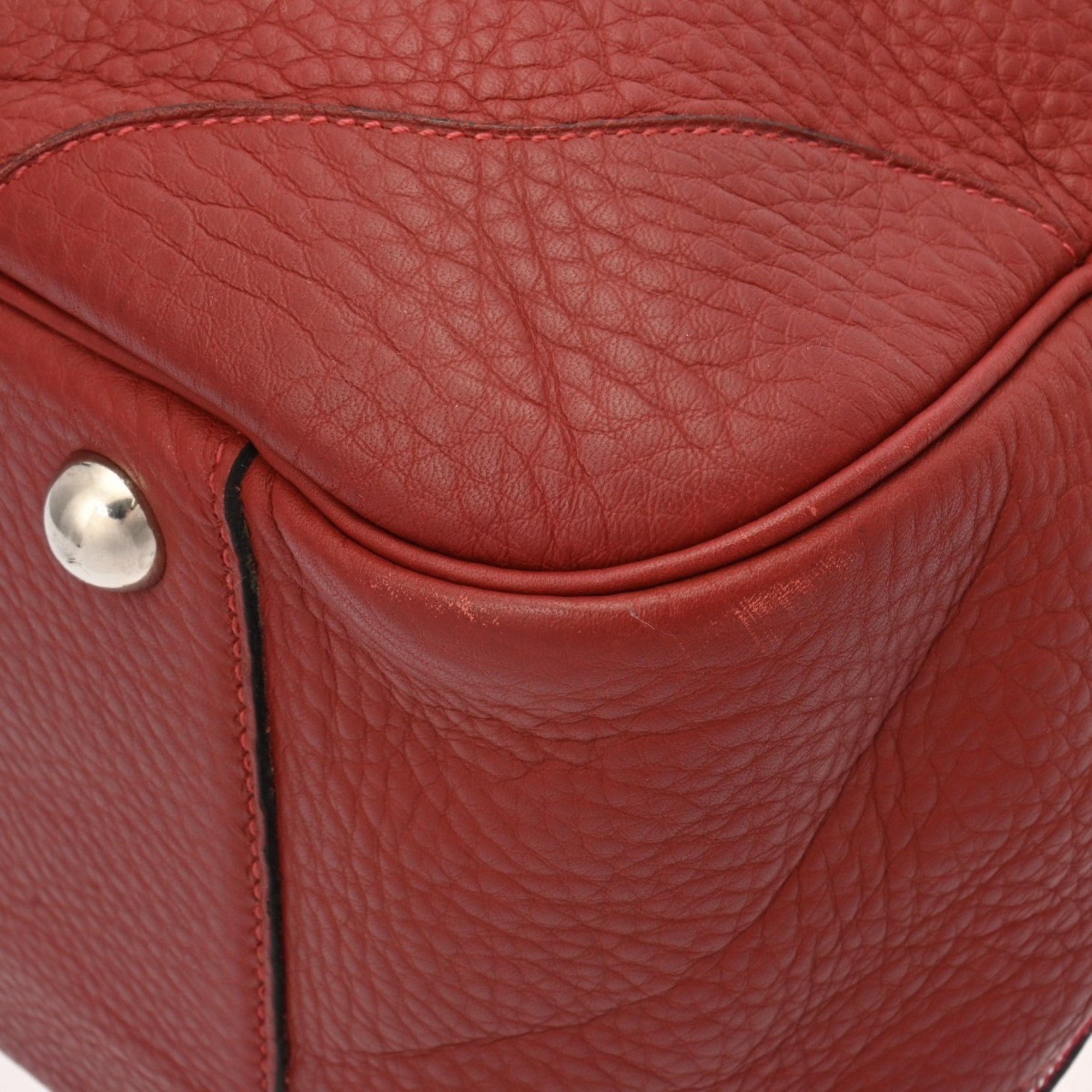 HERMES Victoria 50 Boston Bag Rouge H D Stamp (around 2000) Women's Taurillon Clemence Handbag