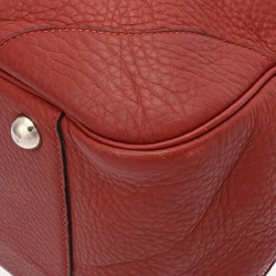 HERMES Victoria 50 Boston Bag Rouge H D Stamp (around 2000) Women's Taurillon Clemence Handbag