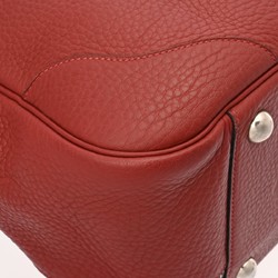 HERMES Victoria 50 Boston Bag Rouge H D Stamp (around 2000) Women's Taurillon Clemence Handbag