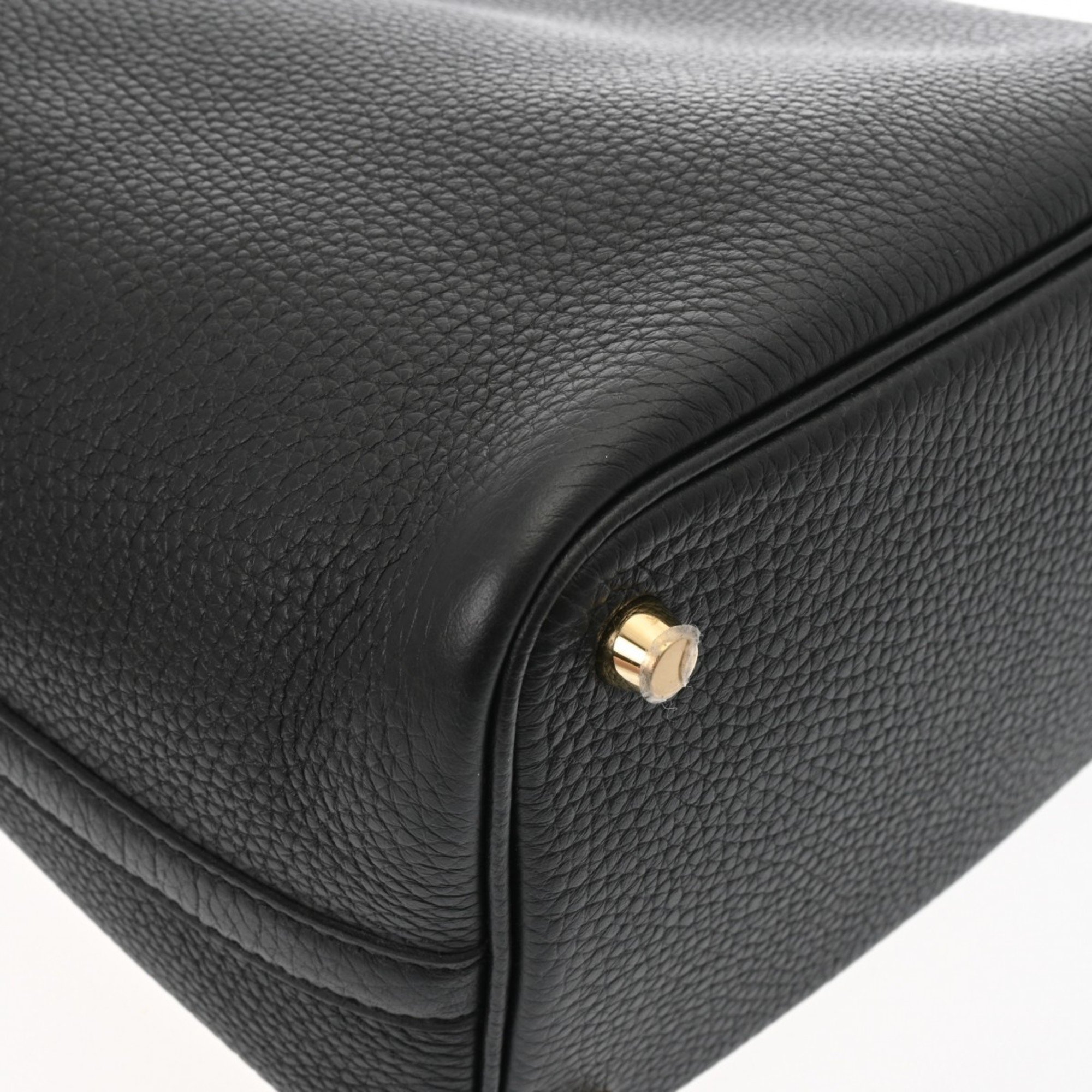 HERMES Picotin Lock PM Black B Stamp (Around 2023) Women's Taurillon Clemence Handbag