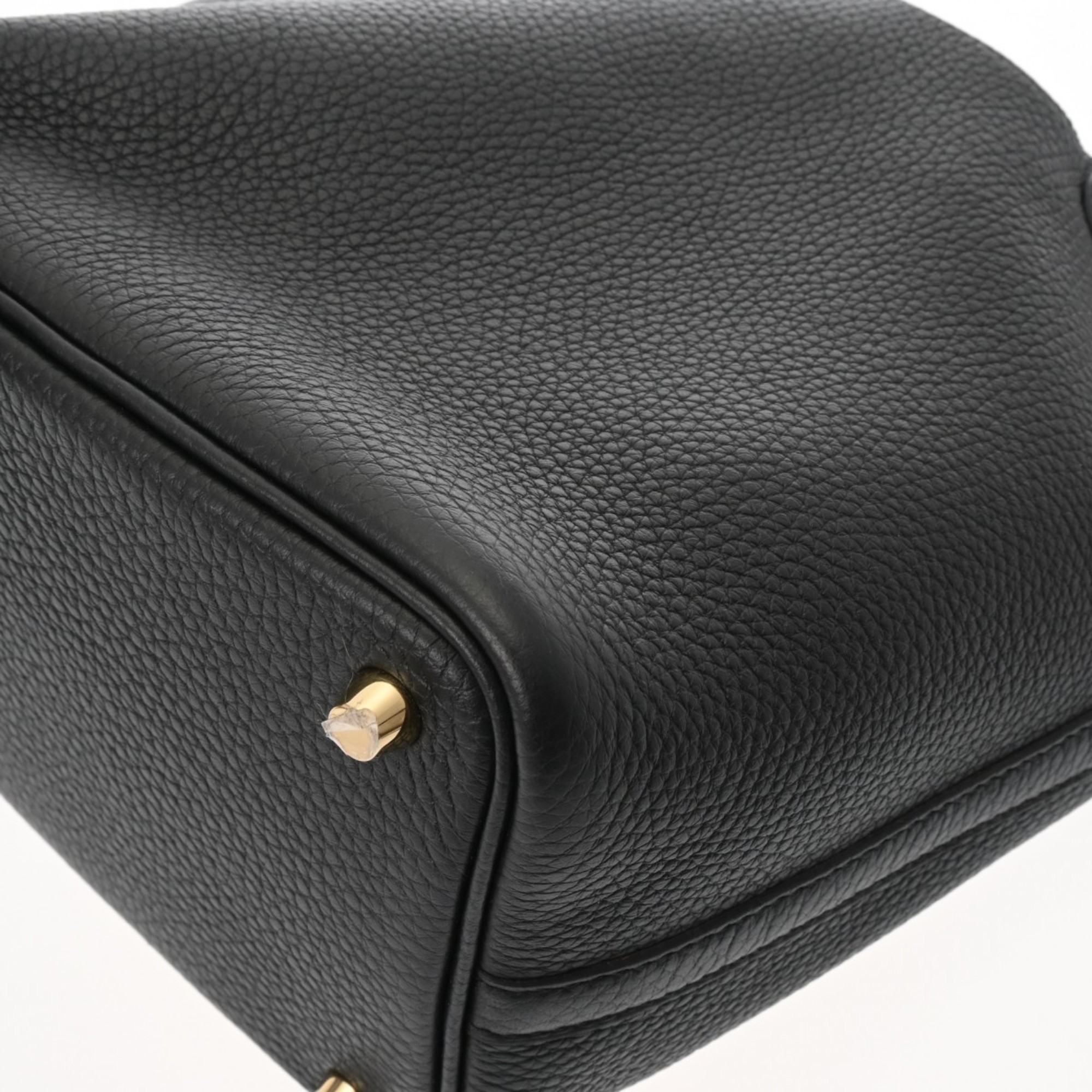 HERMES Picotin Lock PM Black B Stamp (Around 2023) Women's Taurillon Clemence Handbag