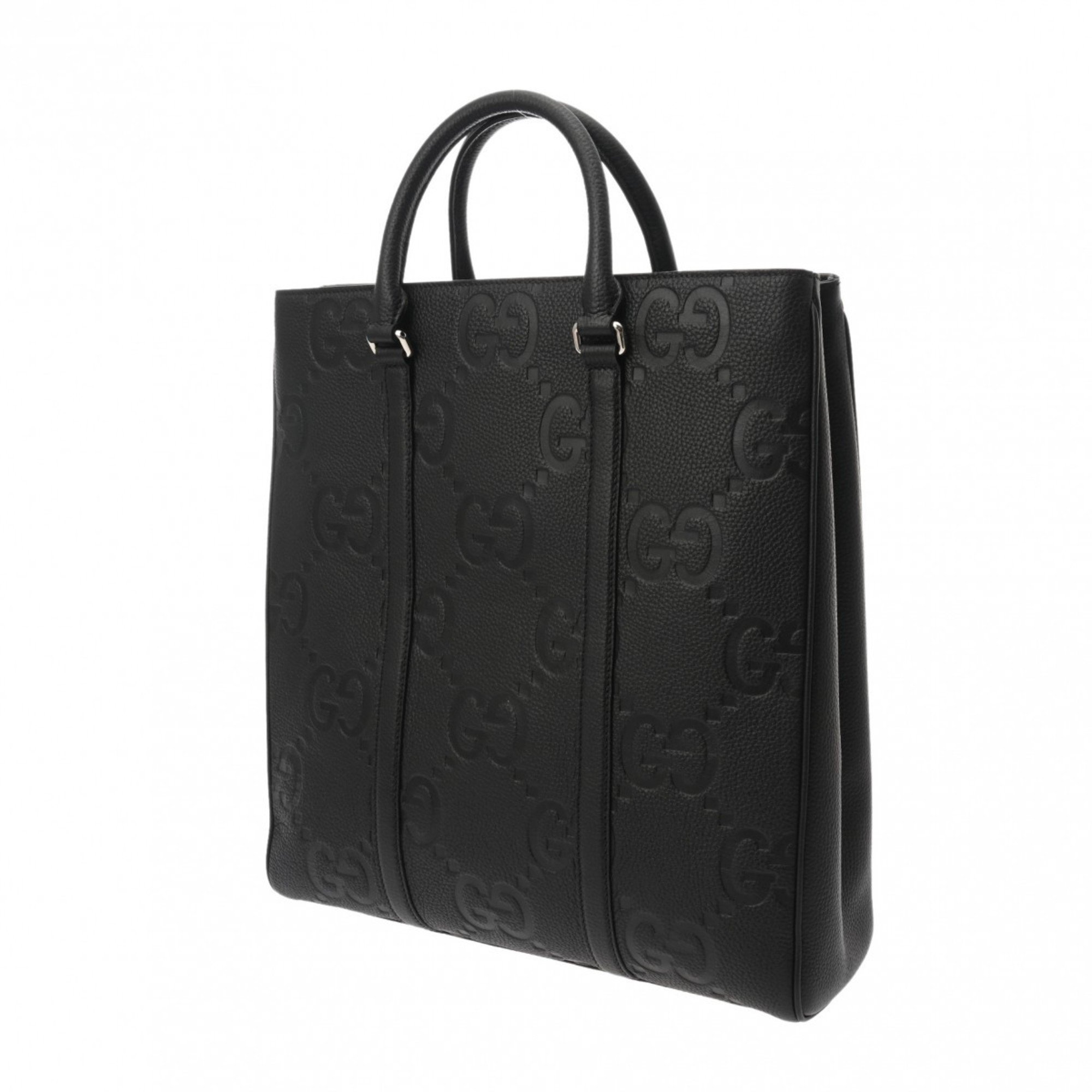 GUCCI Gucci Jumbo GG Medium Tote Bag Black 760233 Unisex Calf