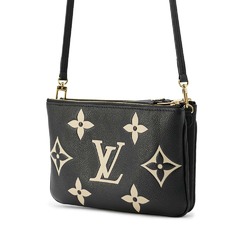 Louis Vuitton Shoulder Bag Bicolor Monogram Empreinte Pochette Double Zip M80787 Black