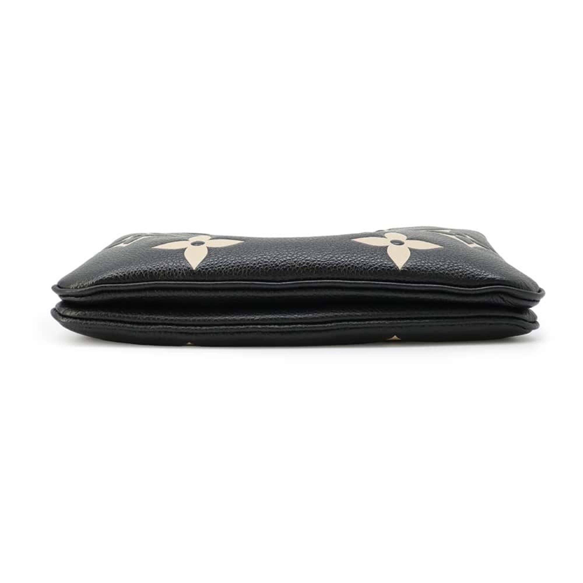 Louis Vuitton Shoulder Bag Bicolor Monogram Empreinte Pochette Double Zip M80787 Black