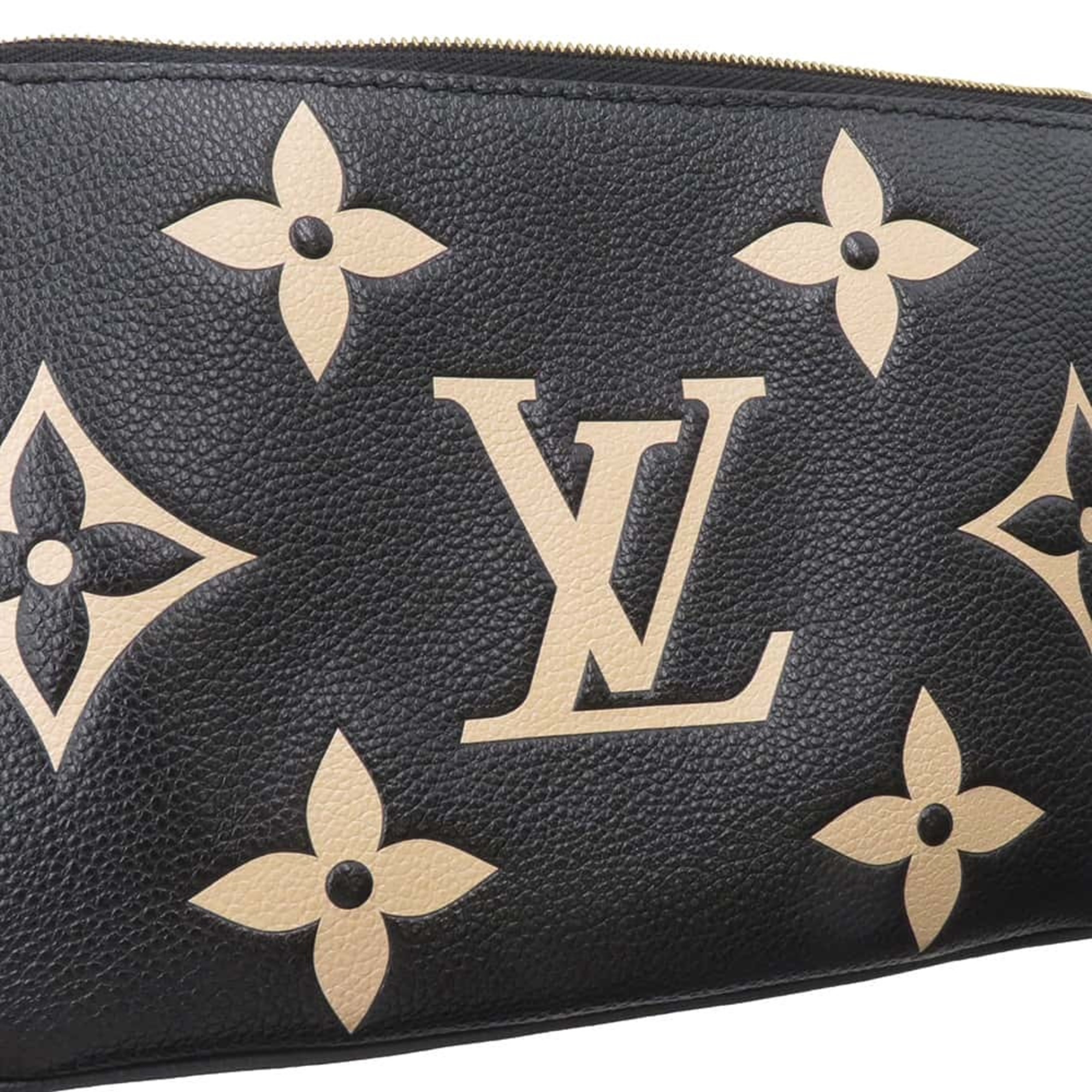 Louis Vuitton Shoulder Bag Bicolor Monogram Empreinte Pochette Double Zip M80787 Black