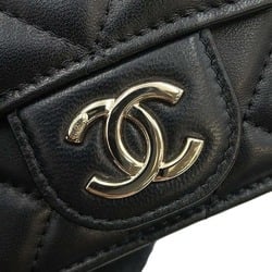 Chanel Belt Bag Matelasse Coco Mark Chain Pouch Lambskin CHANEL Waist Black