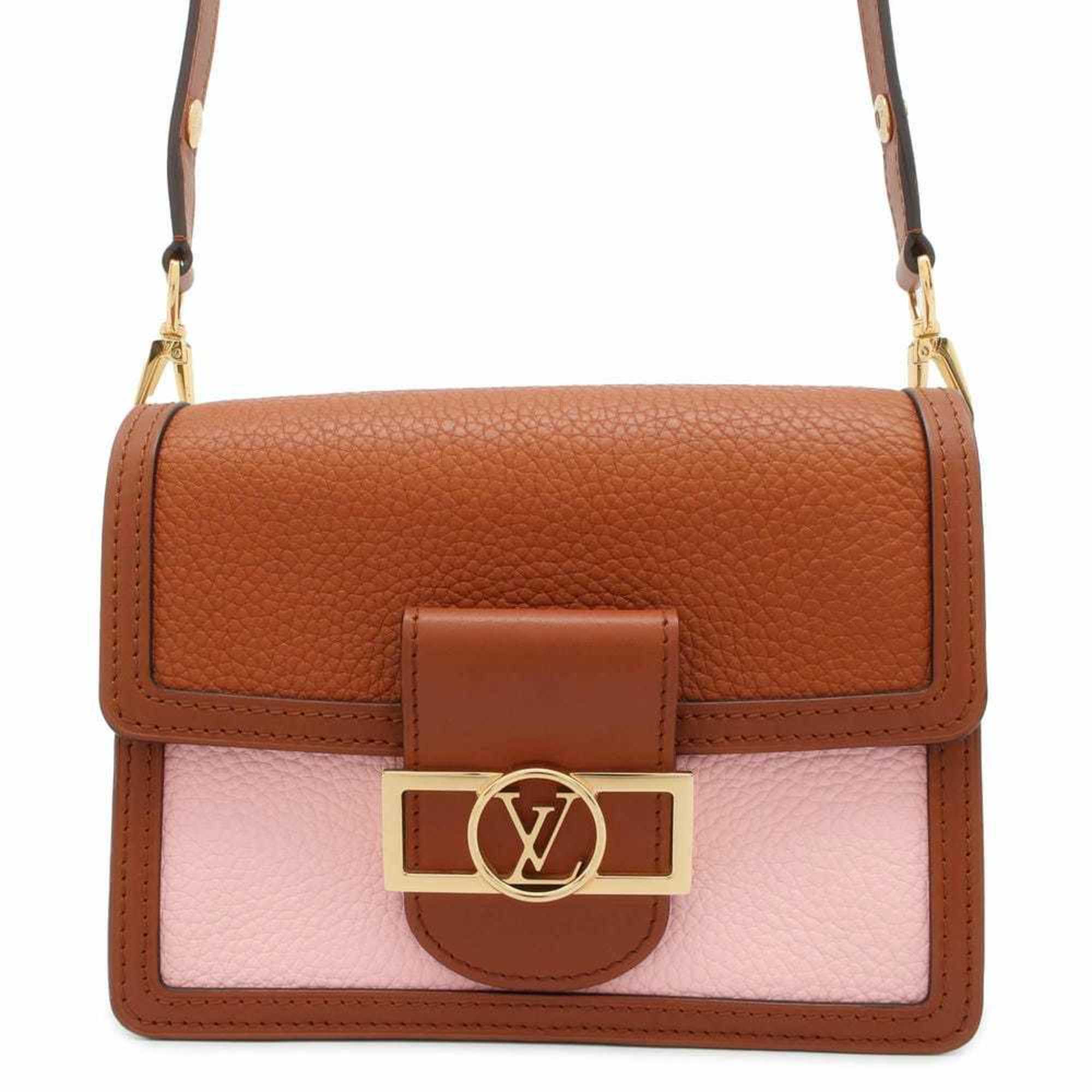 Louis Vuitton Shoulder Bag Taurillon Leather Dauphine MINI M53805 LOUIS VUITTON Brown Pink