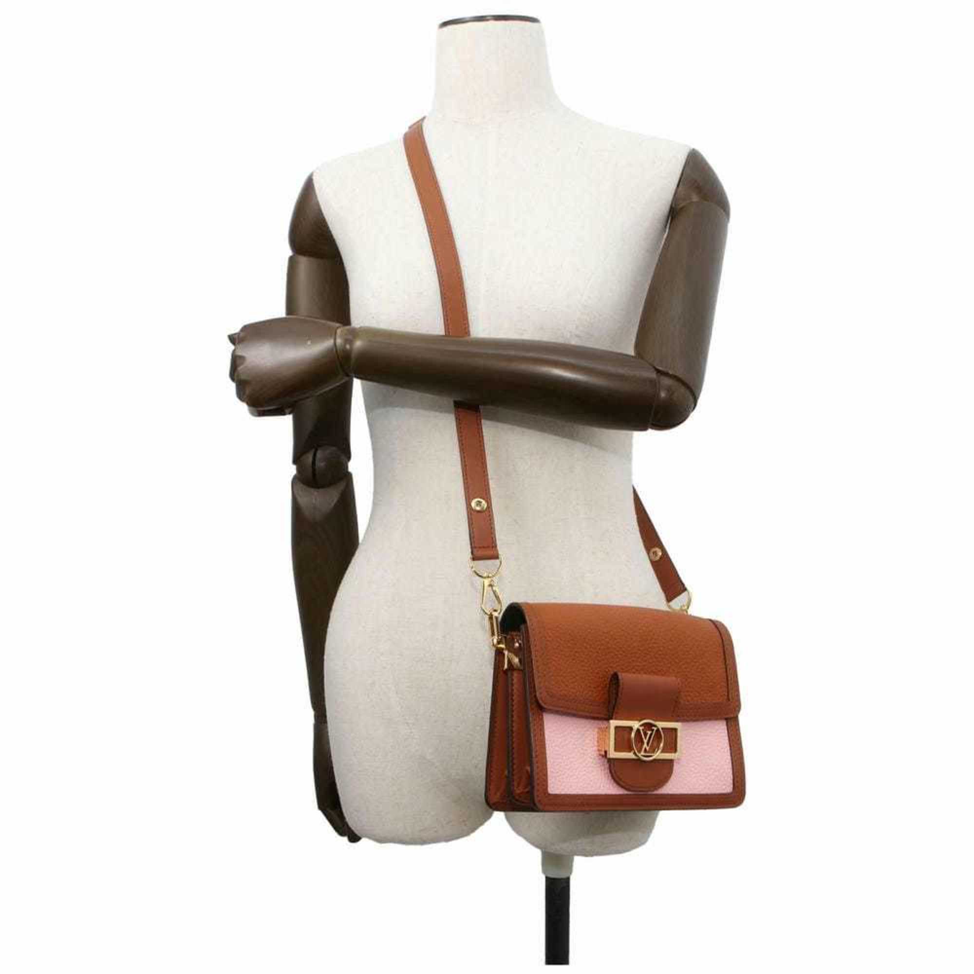 Louis Vuitton Shoulder Bag Taurillon Leather Dauphine MINI M53805 LOUIS VUITTON Brown Pink