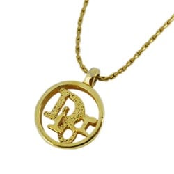 Christian Dior Necklace Circle GP Plated Gold Ladies